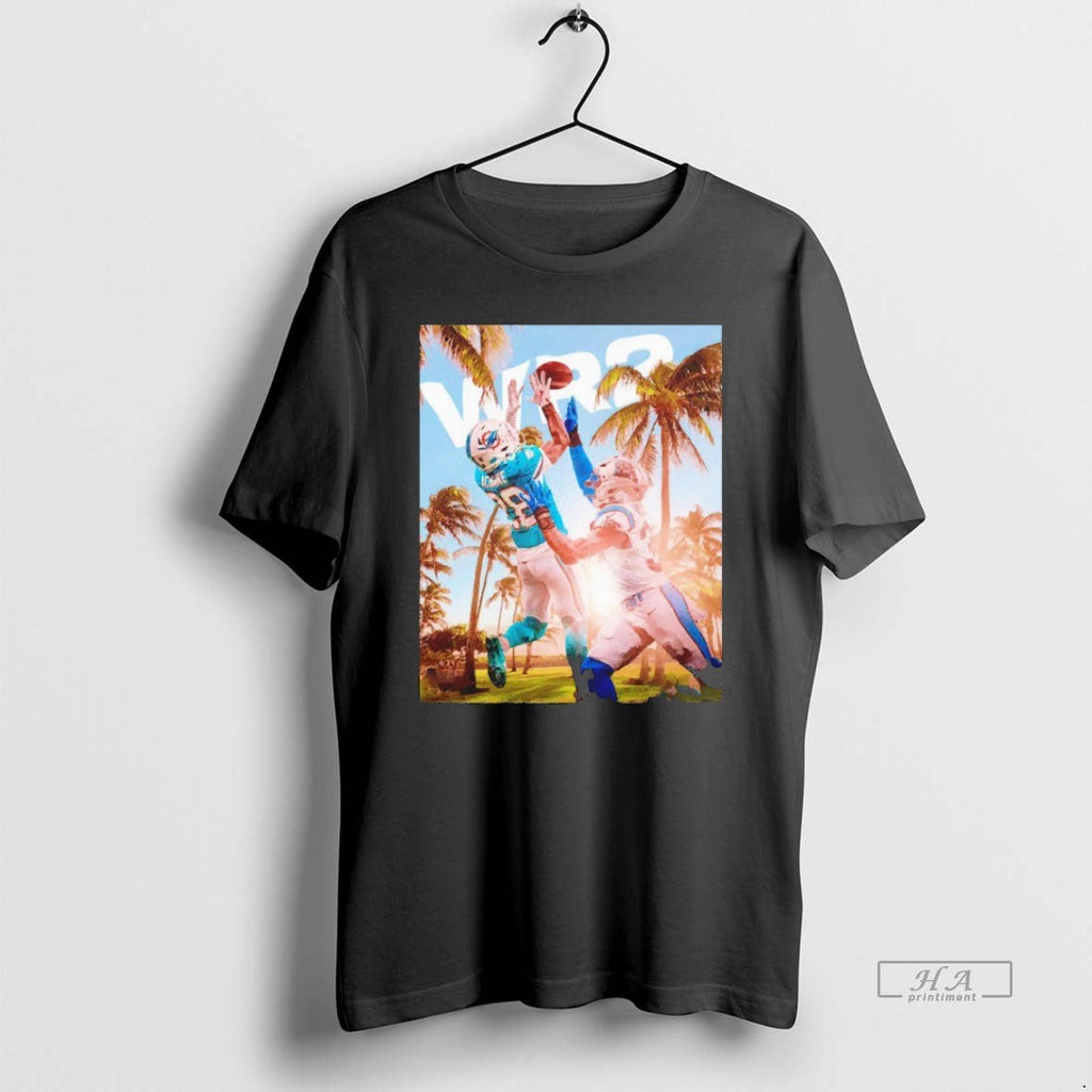 Trendy Wr2 Devon Achane Miami Dolphins Vs Panthers - Adult & Kids T-Shirts, Sweatshirts & Hoodies apparel design preview 1