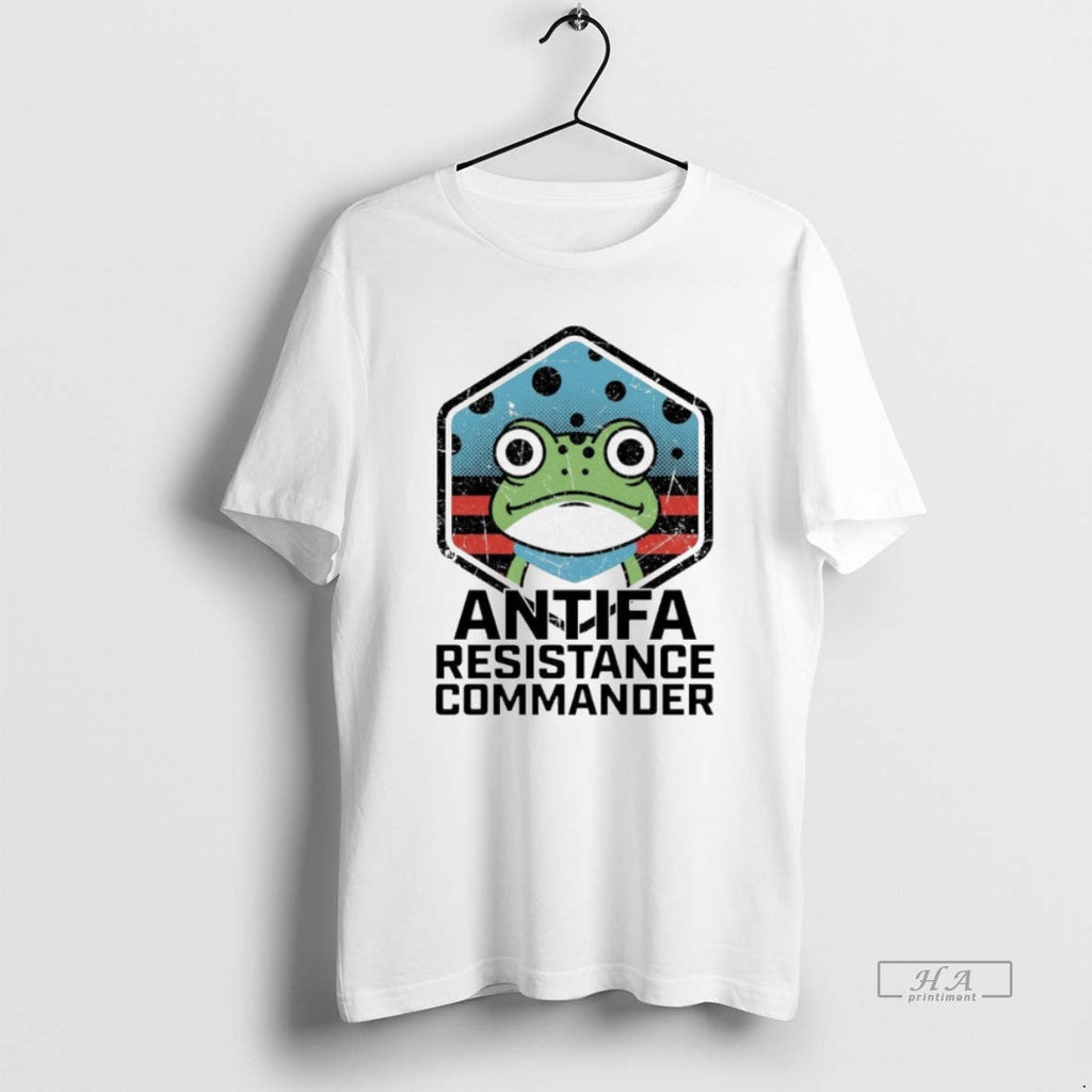 Trendy Antifa Resistance Commander Portland Frog - Adult & Kids T-Shirts, Sweatshirts & Hoodies apparel design preview 1