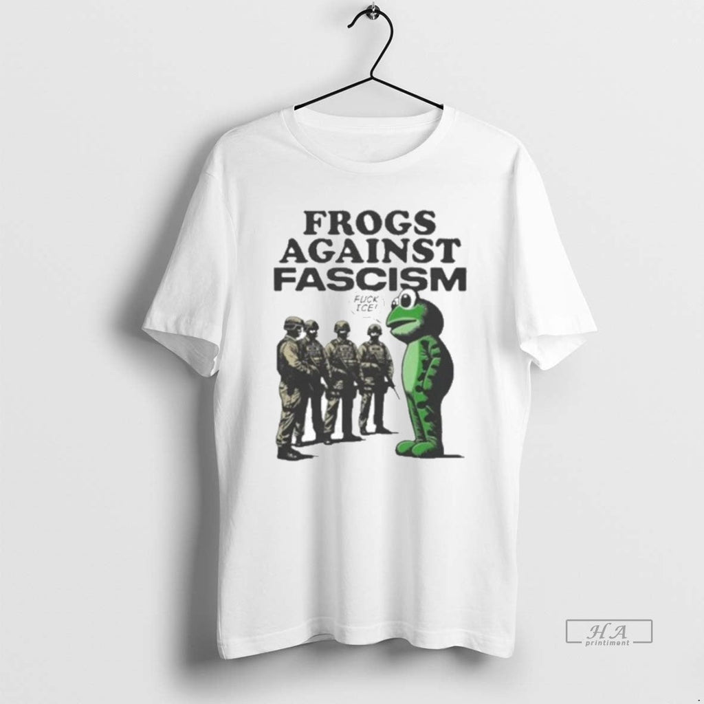 Trendy Frogs Against Fascism Fuck Ice - Adult & Kids T-Shirts, Sweatshirts & Hoodies apparel design preview 1