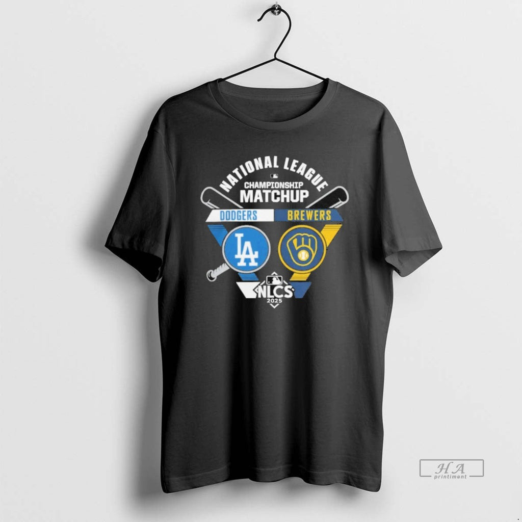 Trendy Matchup Los Angeles Dodgers Vs Milwaukee - Adult & Kids T-Shirts, Sweatshirts & Hoodies apparel design preview 1