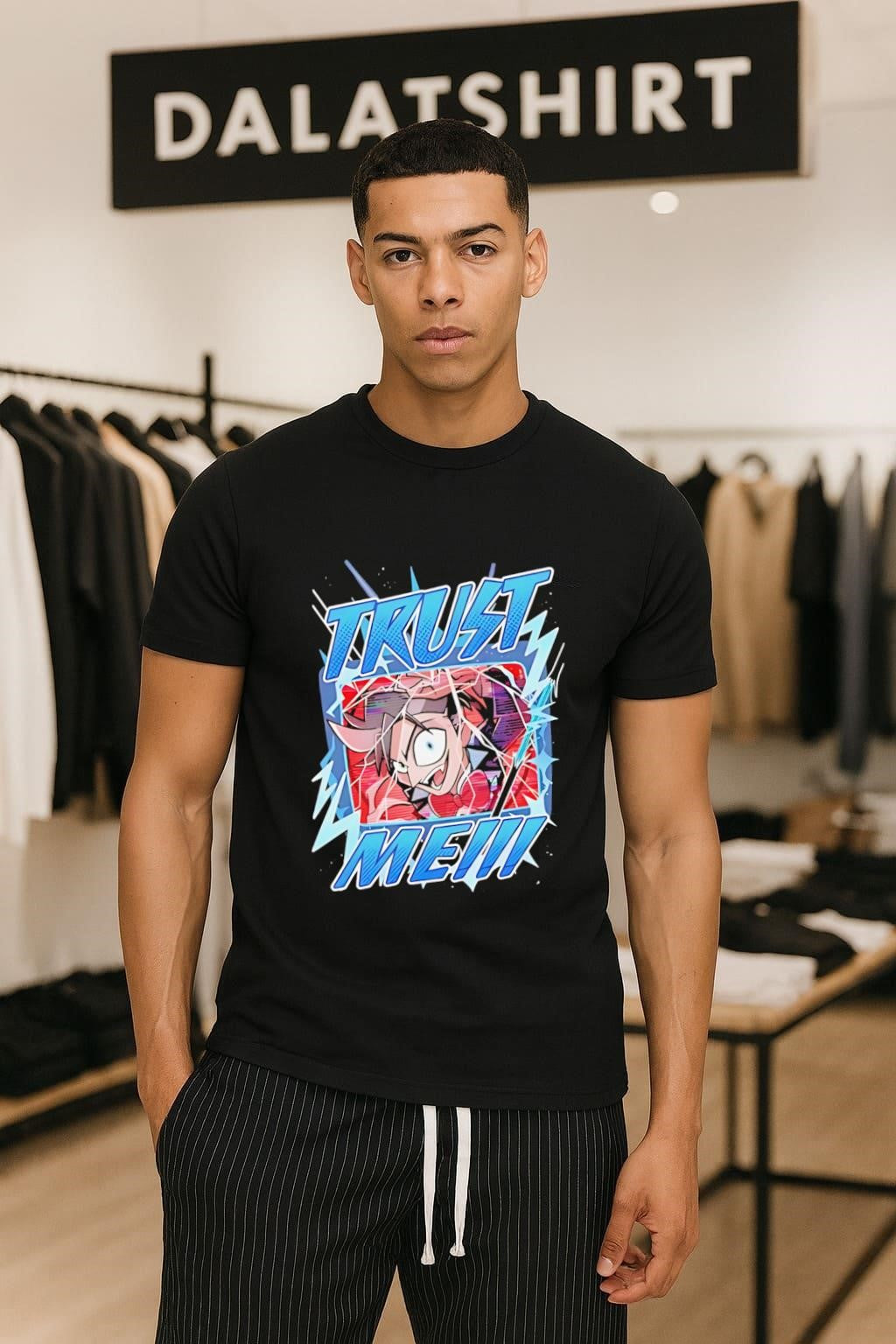 Trust Me Cartoon Character Lightning Bolt Graphic - Adult & Kids T-Shirts, Sweatshirts & Hoodies apparel design preview 1