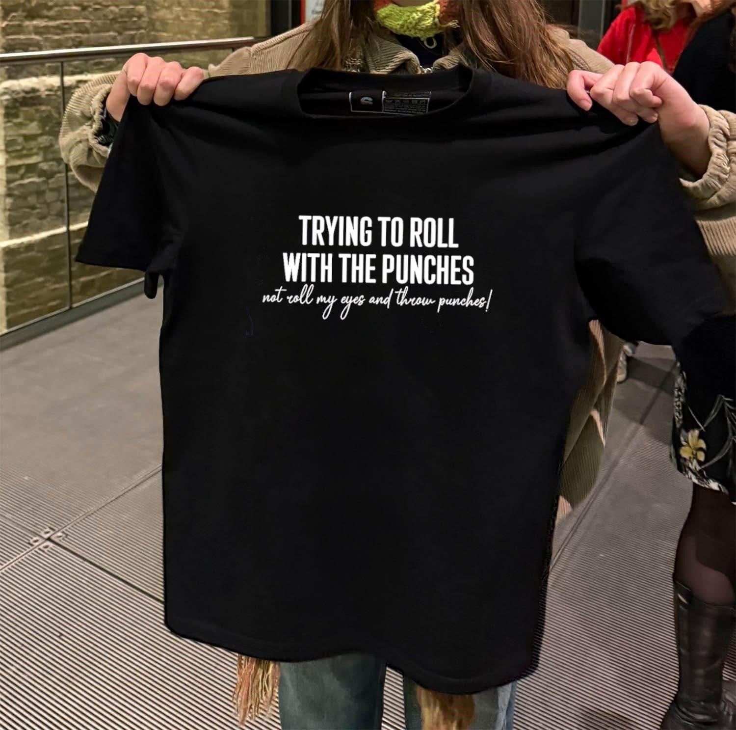 Trying To Roll With The Punches Not My Eyes - Adult & Kids T-Shirts, Sweatshirts & Hoodies apparel design preview 2