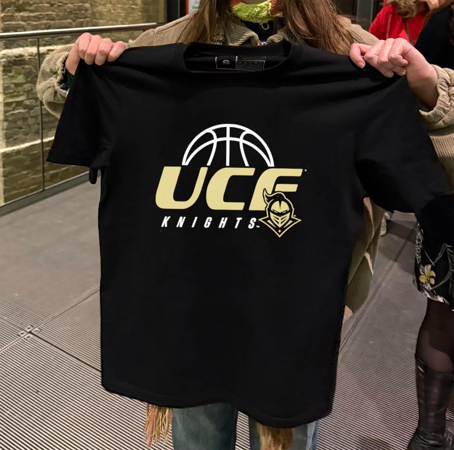 UCF Knights Gold Logo White Basketball Knight Helmet - Adult & Kids T-Shirts, Sweatshirts & Hoodies apparel design preview 2