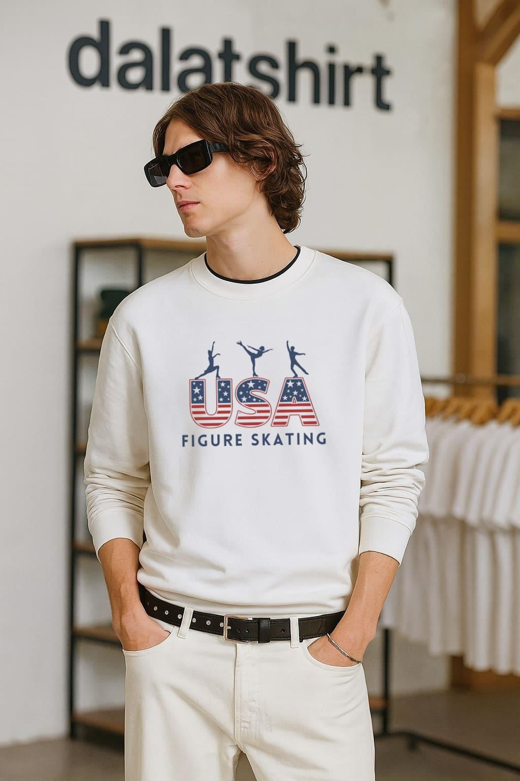 USA Figure Skating Olympic Team Stars And Stripes - Adult & Kids T-Shirts, Sweatshirts & Hoodies apparel design preview 2