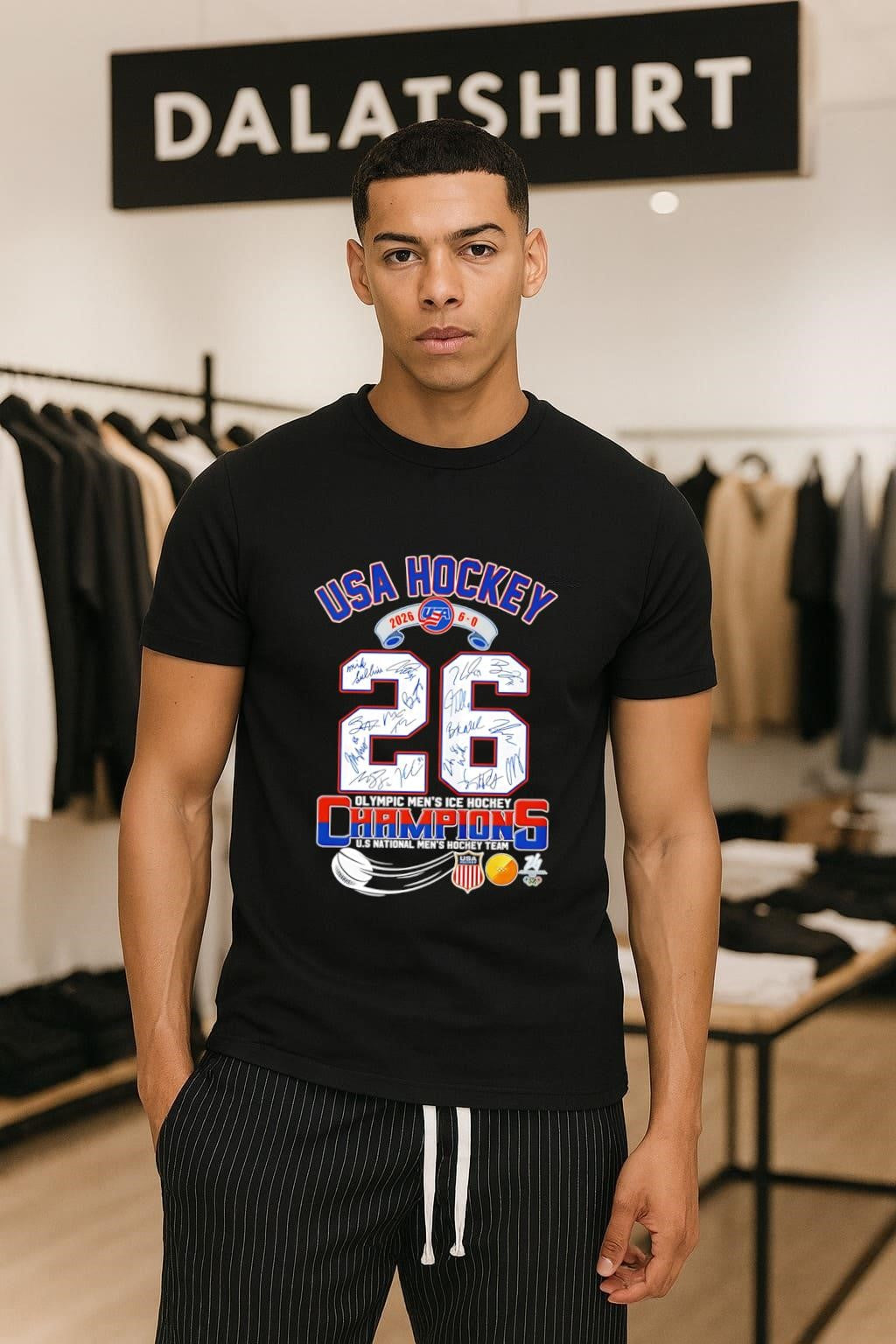USA Hockey 2026 Olympic Mens Ice Champions - Adult & Kids T-Shirts, Sweatshirts & Hoodies apparel design preview 1