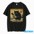 Ukiyo E Kaiju Cat In Japanese Wave Art Sweater - Adult & Kids T-Shirts, Sweatshirts & Hoodies apparel design preview 1