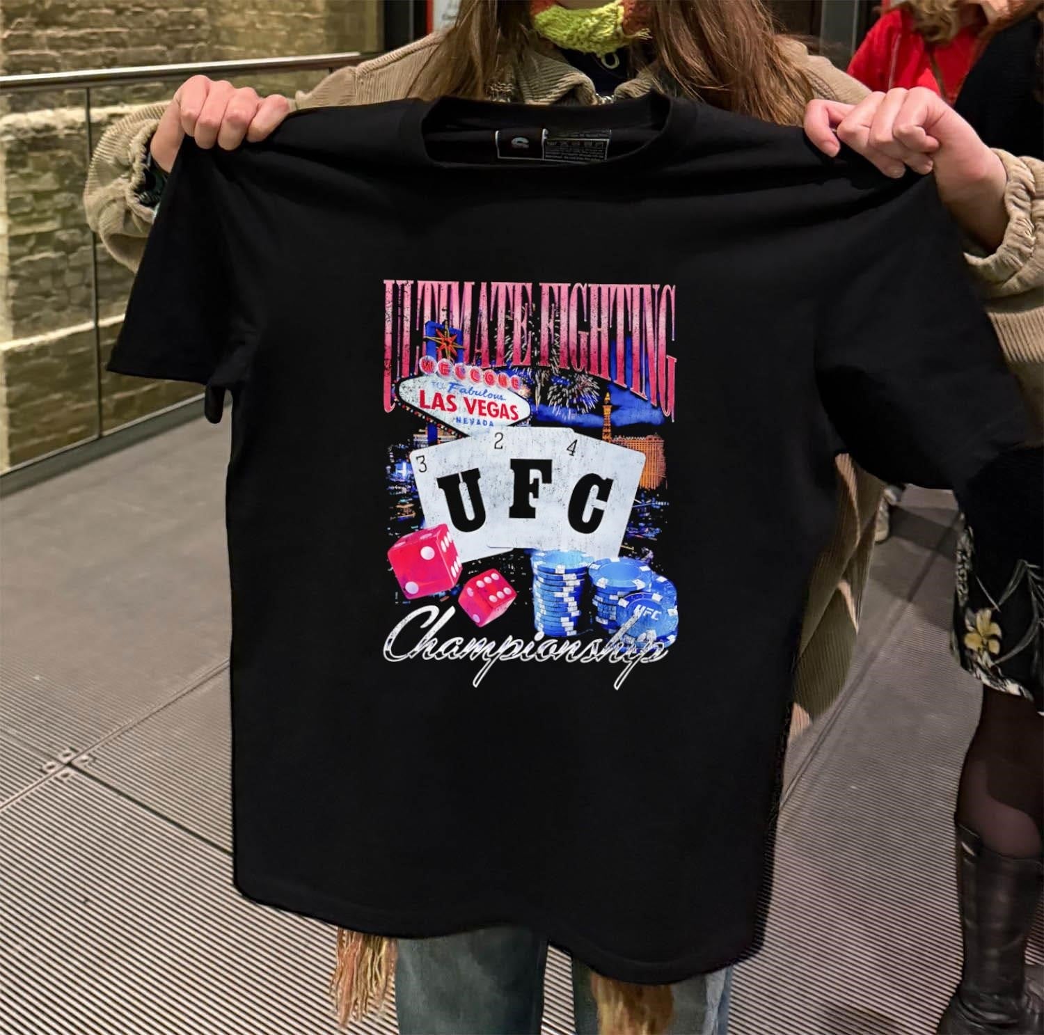 Ultimate Fighting Las Vegas UFC Championship Poker - Adult & Kids T-Shirts, Sweatshirts & Hoodies apparel design preview 2