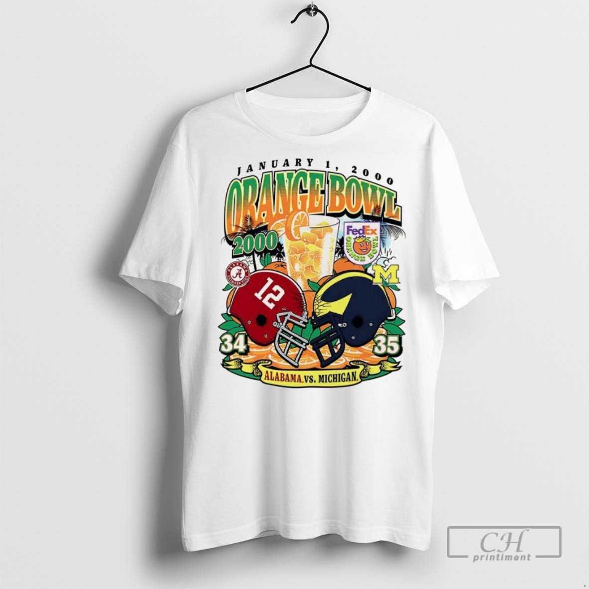 University Alabama Vs Michigan Orange Bowl 2000 - Adult & Kids T-Shirts, Sweatshirts & Hoodies apparel design preview 1
