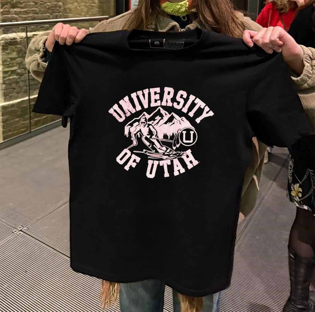 University of Utah Skiing Mountains Drum and Feather - Adult & Kids T-Shirts, Sweatshirts & Hoodies apparel design preview 2