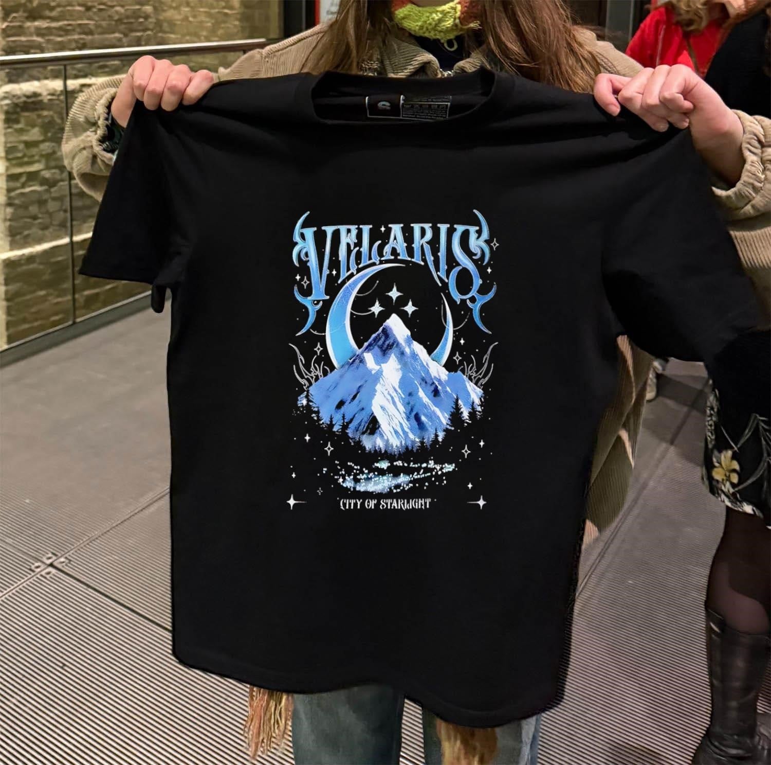 Velaris City Of Starlight Mountain Moon Stars Fantasy - Adult & Kids T-Shirts, Sweatshirts & Hoodies apparel design preview 2
