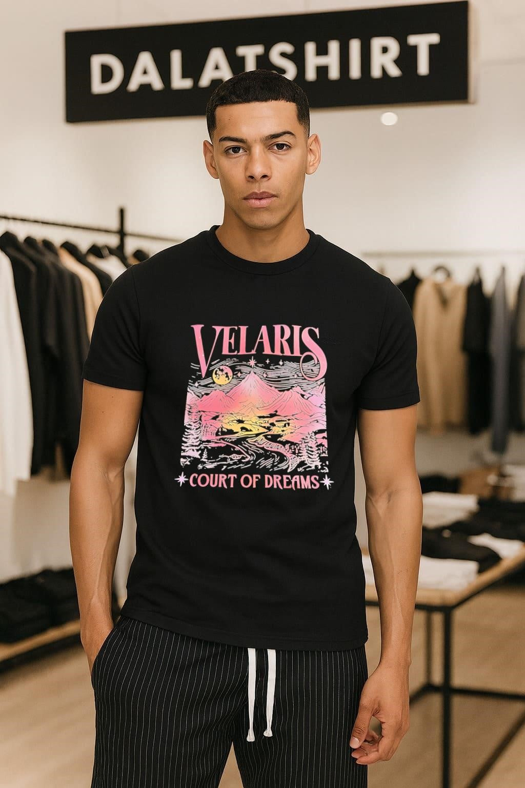 Velaris Court of Dreams Mountains Moon Night Fantasy - Adult & Kids T-Shirts, Sweatshirts & Hoodies apparel design preview 1