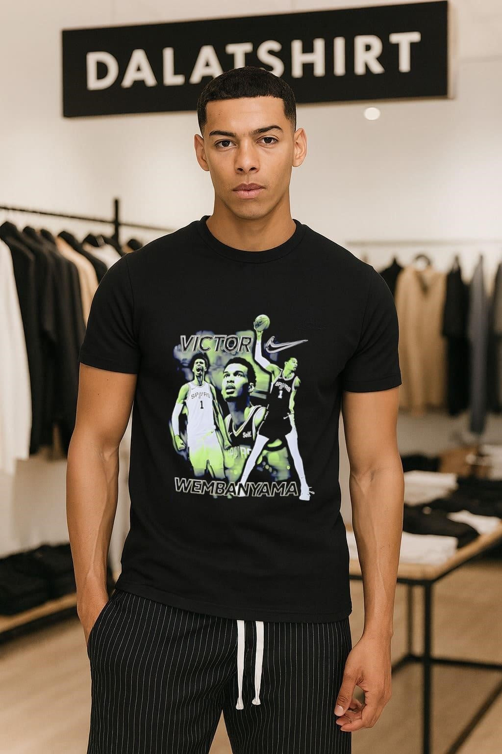 Victor Wembanyama San Antonio Spurs basketball slam - Adult & Kids T-Shirts, Sweatshirts & Hoodies apparel design preview 1