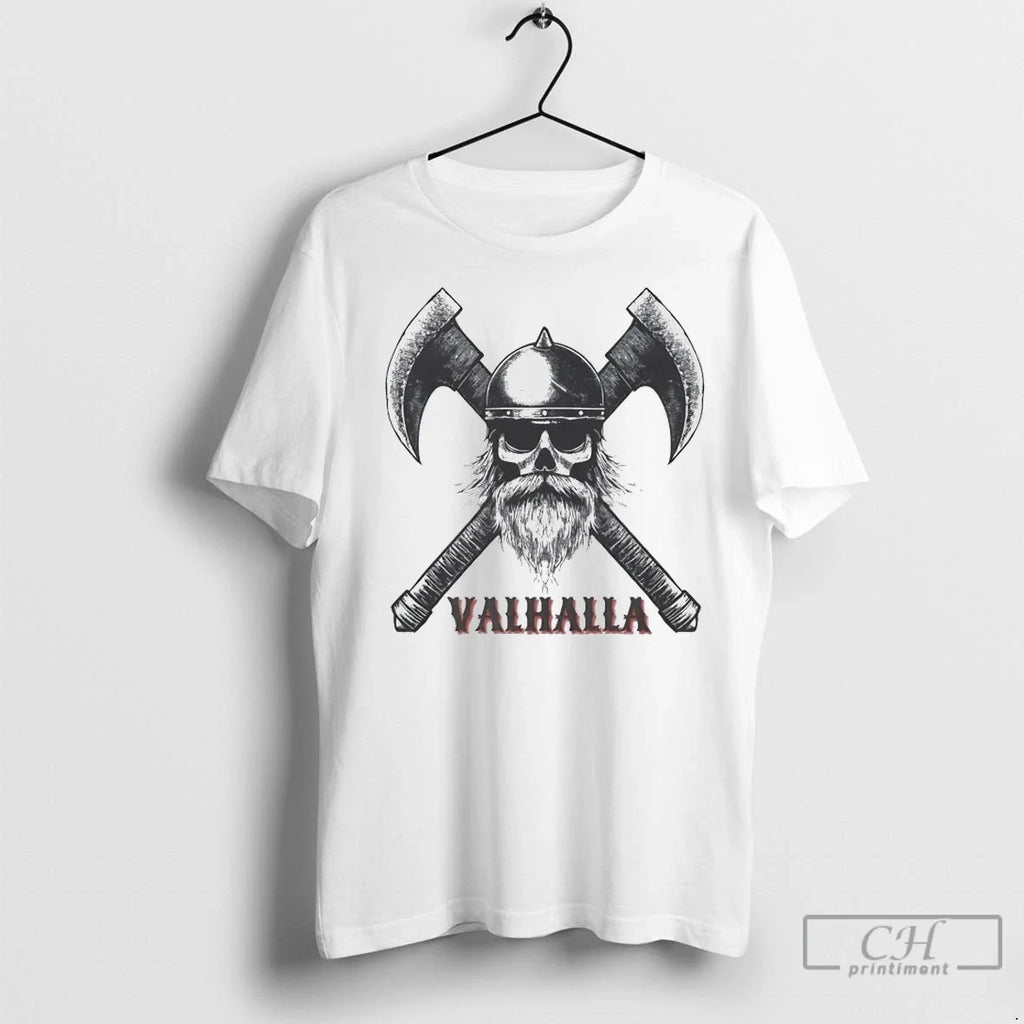Viking Valhalla Skull Crosses Axe - Adult & Kids T-Shirts, Sweatshirts & Hoodies apparel design preview 1