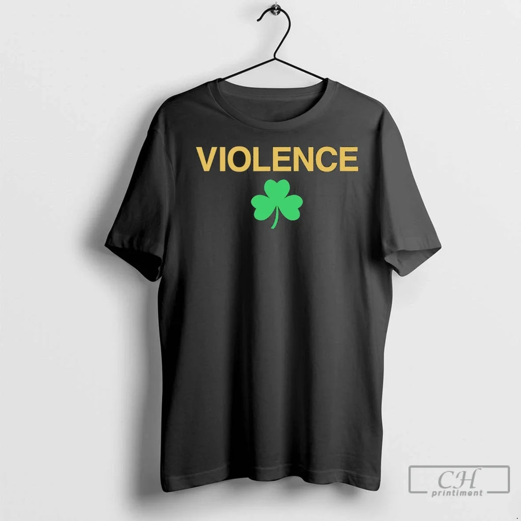 Violence Shamrock Notre Dame Fighting Irish Football - Adult & Kids T-Shirts, Sweatshirts & Hoodies apparel design preview 1