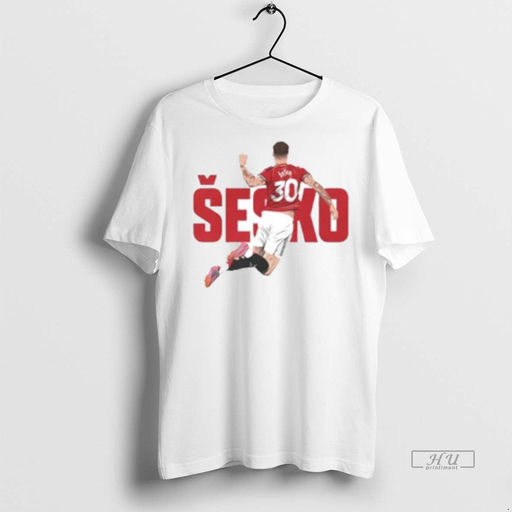Viral Benjamin Sesko Manchester United Graphic - Adult & Kids T-Shirts, Sweatshirts & Hoodies apparel design preview 1