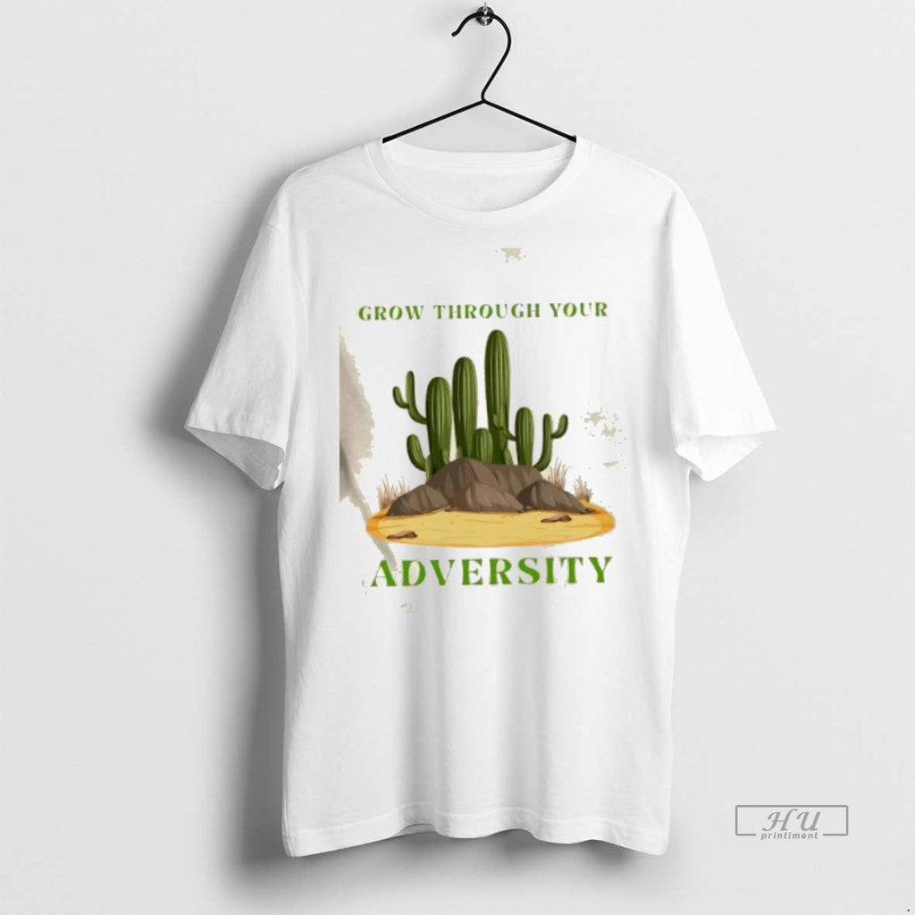 Viral Cactus Grow Through Your Adversity Sweater - Adult & Kids T-Shirts, Sweatshirts & Hoodies apparel design preview 1