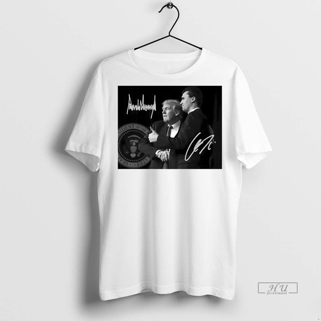 Viral Charlie Kirk And Trump Frame Signatures Sweater - Adult & Kids T-Shirts, Sweatshirts & Hoodies apparel design preview 1