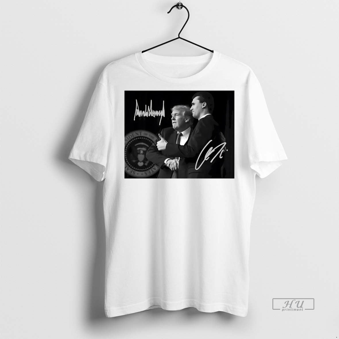 Viral Charlie Kirk And Trump Frame Signatures Sweater - Adult & Kids T-Shirts, Sweatshirts & Hoodies apparel design preview 1