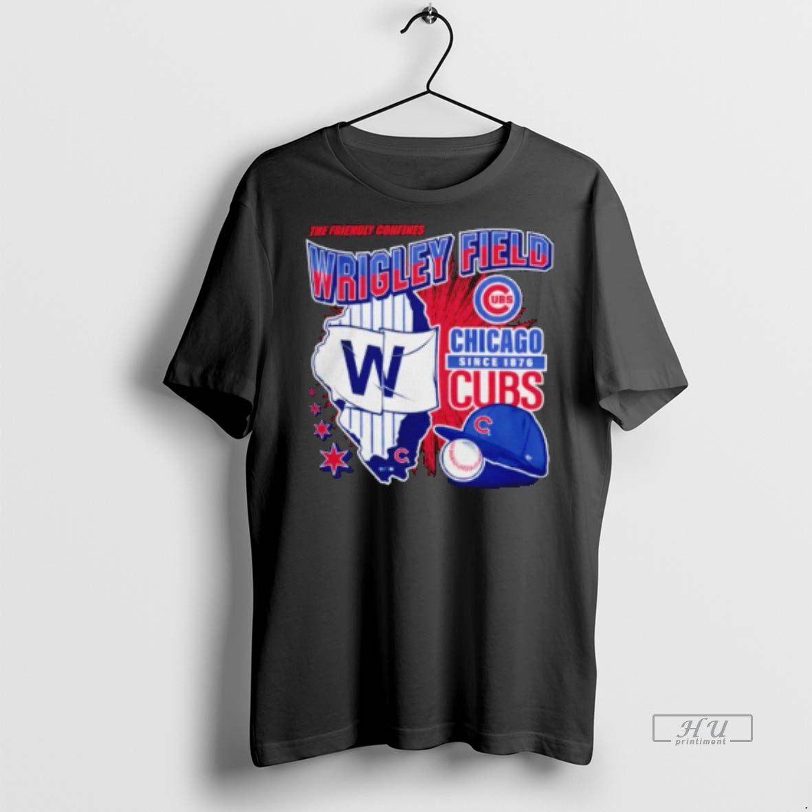 Viral Chicago Cubs Wrigley Field Since 1876 Vintage - Adult & Kids T-Shirts, Sweatshirts & Hoodies apparel design preview 1