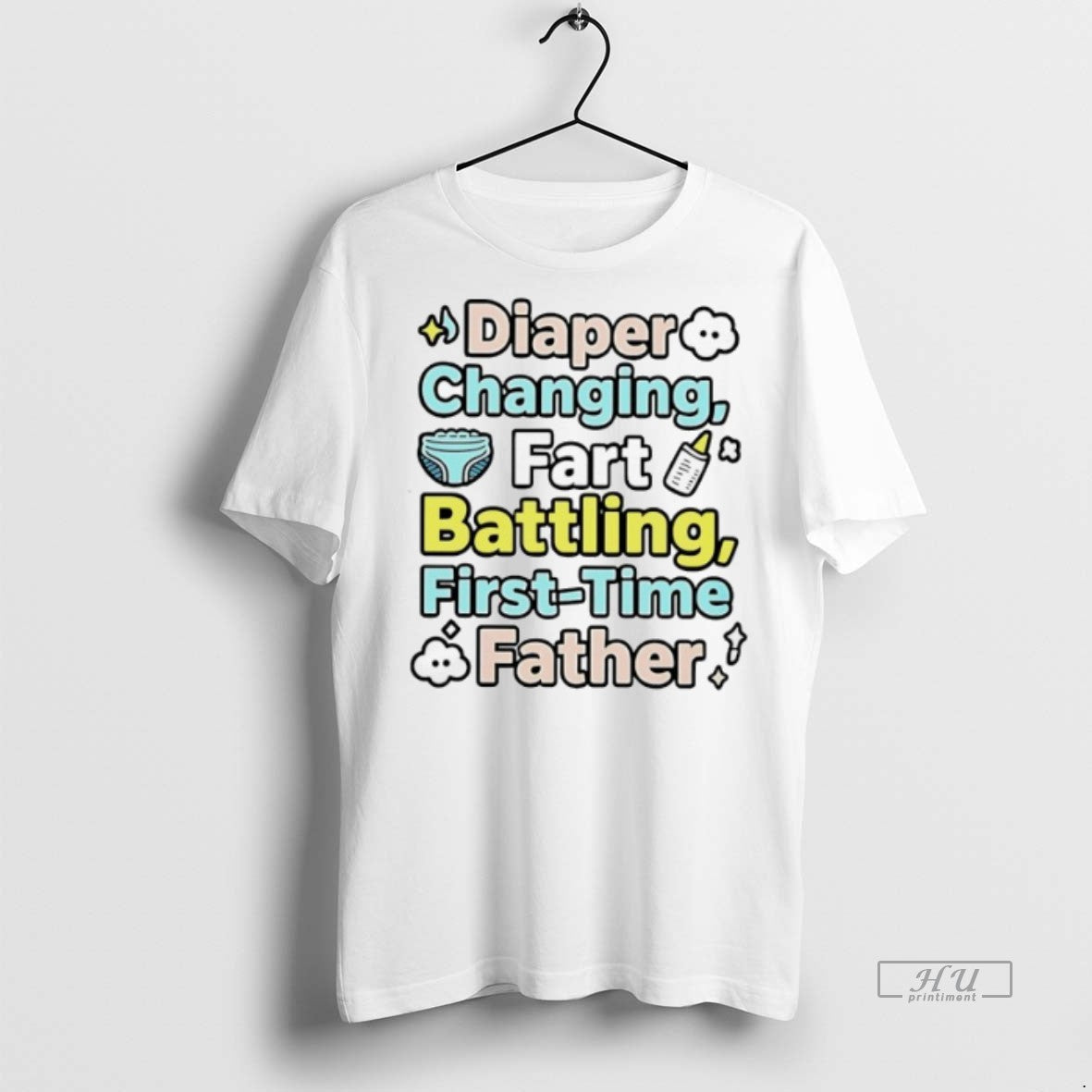 Viral Diaper Changing Fart Battling First Time Father - Adult & Kids T-Shirts, Sweatshirts & Hoodies apparel design preview 1