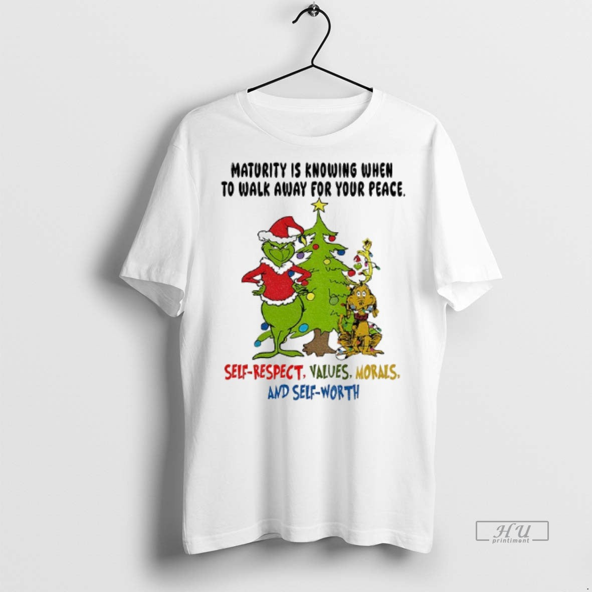 Viral Grinch Maturity Is Knowing When To Walk Away - Adult & Kids T-Shirts, Sweatshirts & Hoodies apparel design preview 1