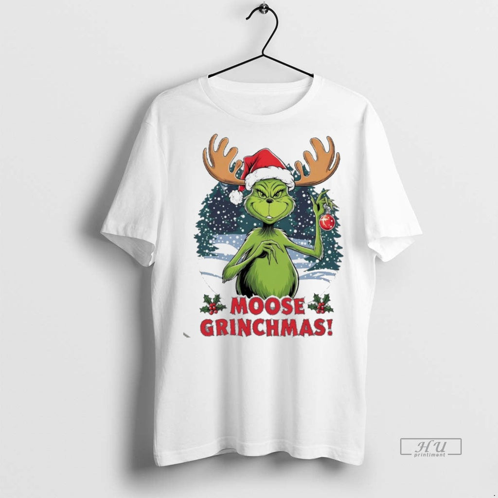 Viral Grinch Moose Grinchmas Christmas White Sweater - Adult & Kids T-Shirts, Sweatshirts & Hoodies apparel design preview 1