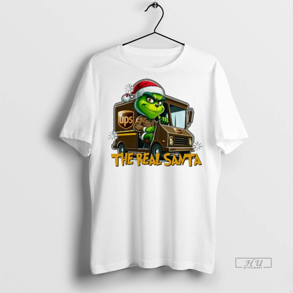 Viral Grinch The Real Santa Ups White Sweater - Adult & Kids T-Shirts, Sweatshirts & Hoodies apparel design preview 1