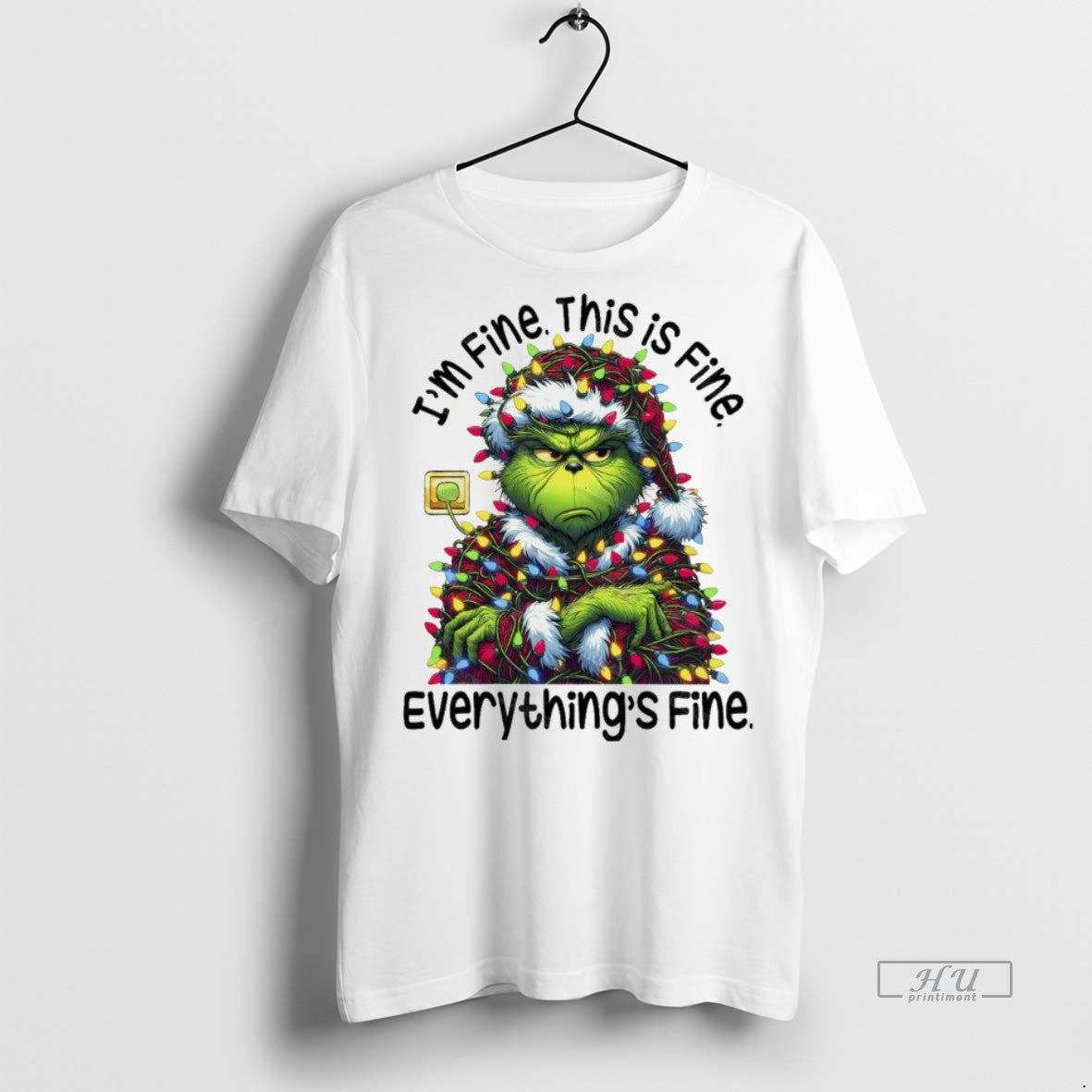 Viral Grinchmas Lights Sarcastic Im Fine This Is - Adult & Kids T-Shirts, Sweatshirts & Hoodies apparel design preview 1