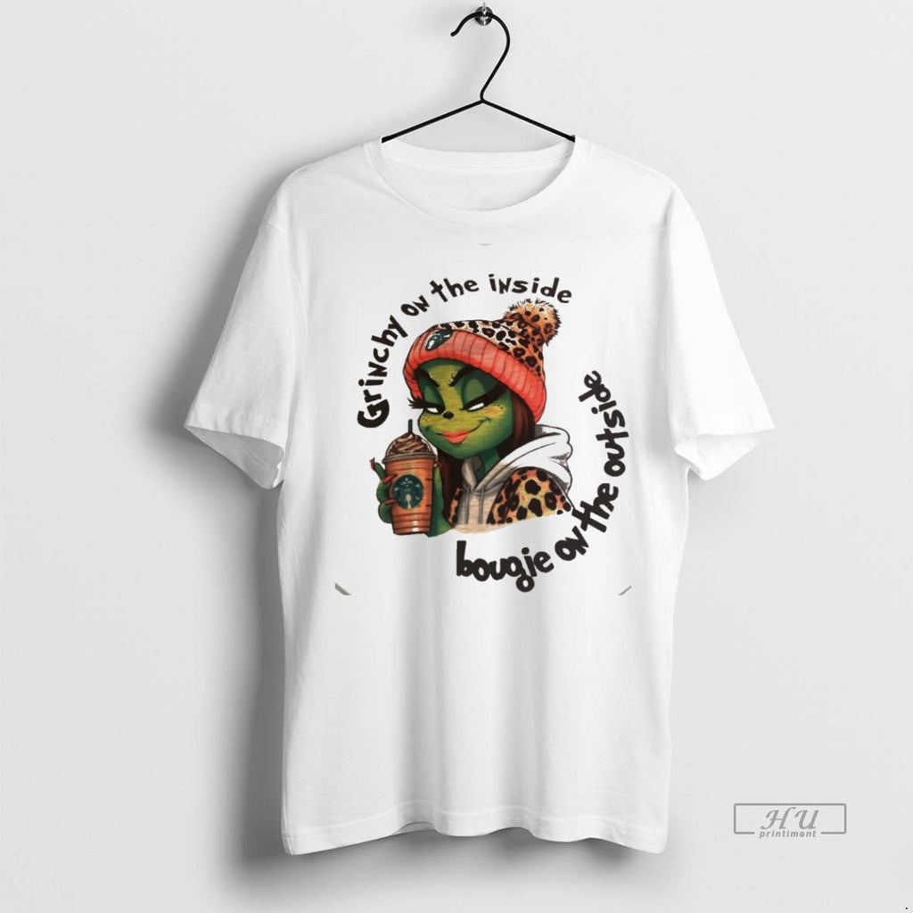 Viral Grinchy On The Inside Bougie Outside White - Adult & Kids T-Shirts, Sweatshirts & Hoodies apparel design preview 1