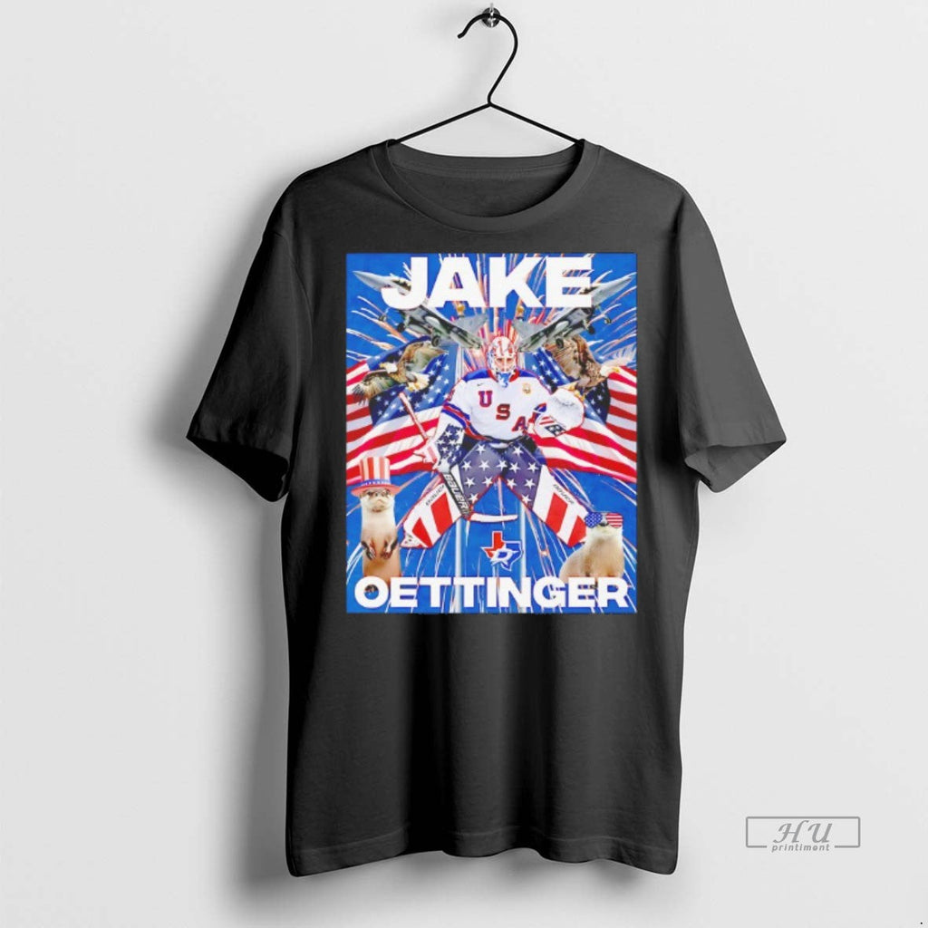 Viral Jake Oettinger American Flag Eagle Fireworks - Adult & Kids T-Shirts, Sweatshirts & Hoodies apparel design preview 1