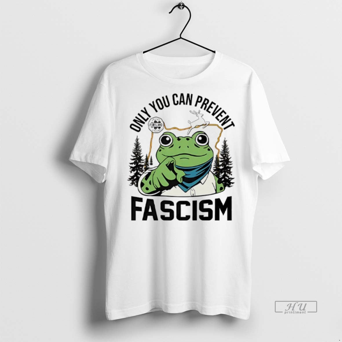 Viral Only You Can Prevent Fascism Portland Frog - Adult & Kids T-Shirts, Sweatshirts & Hoodies apparel design preview 1