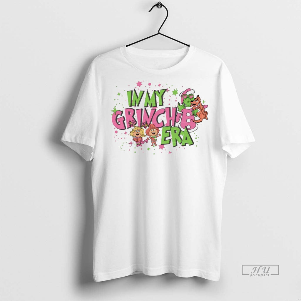 Viral Pink In My Grinch Era Christmas White Sweater - Adult & Kids T-Shirts, Sweatshirts & Hoodies apparel design preview 1