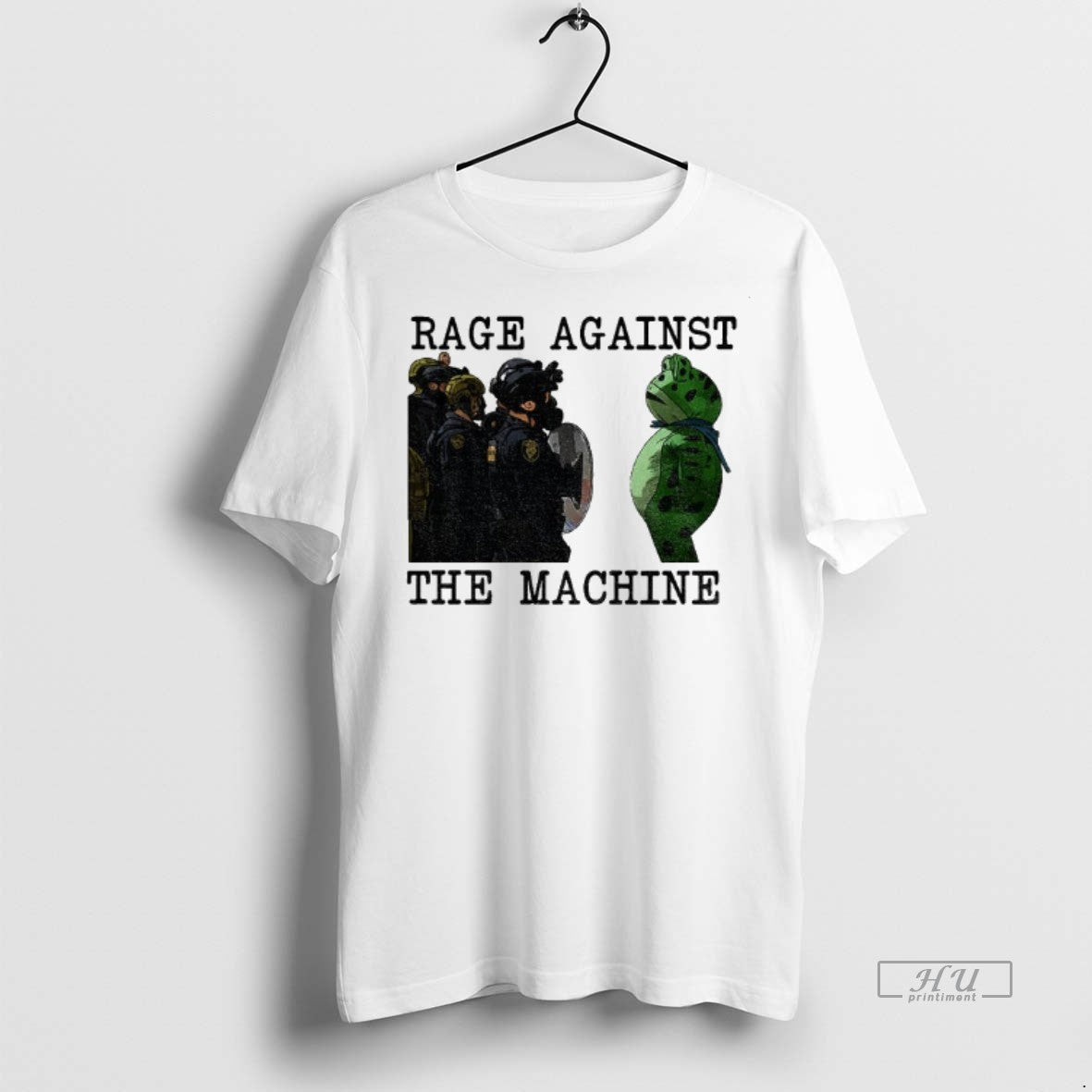 Viral Portland Frog Protest Rage Against The Machine - Adult & Kids T-Shirts, Sweatshirts & Hoodies apparel design preview 1