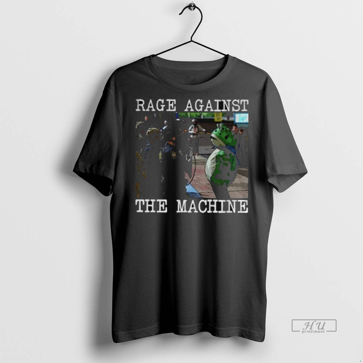 Viral Portland Frog Protest Rage Against The Machine - Adult & Kids T-Shirts, Sweatshirts & Hoodies apparel design preview 1