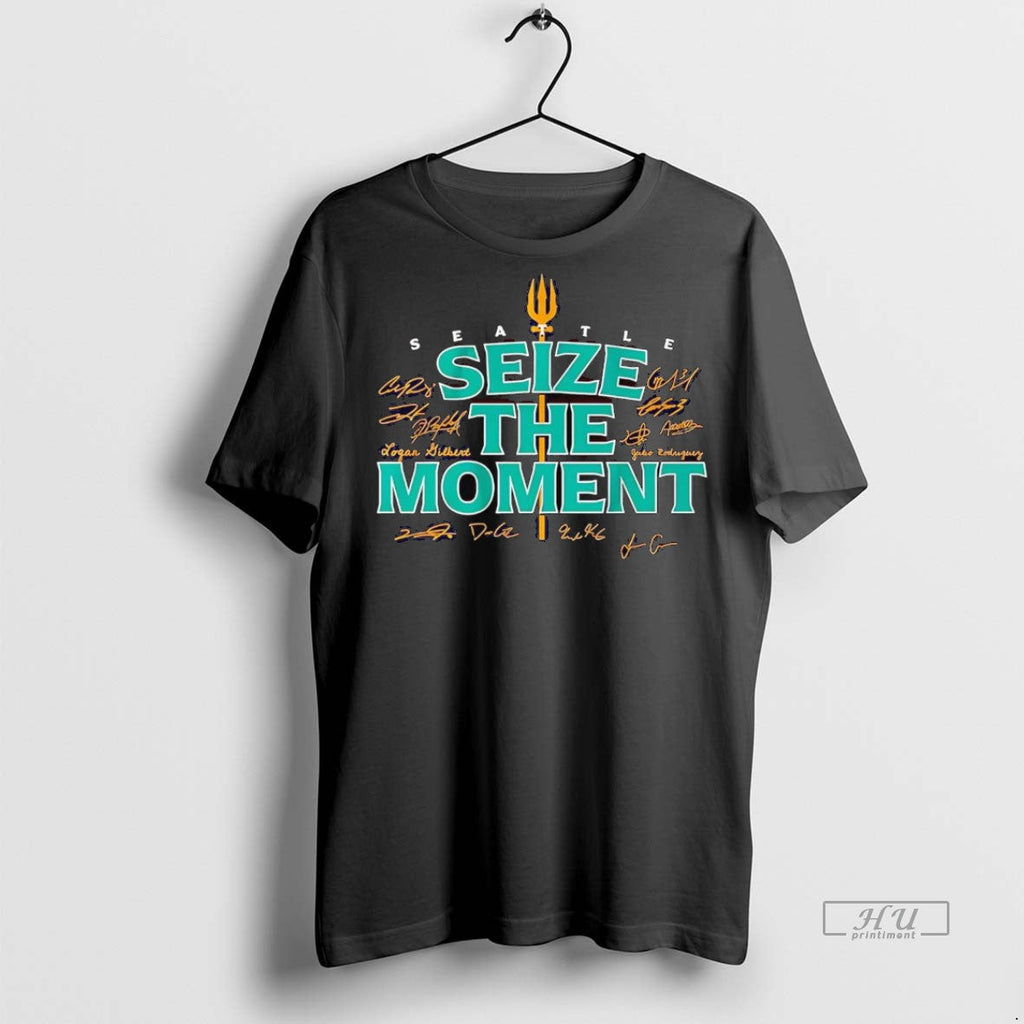 Viral Seattle Mariners Seize The Moment Trident - Adult & Kids T-Shirts, Sweatshirts & Hoodies apparel design preview 1
