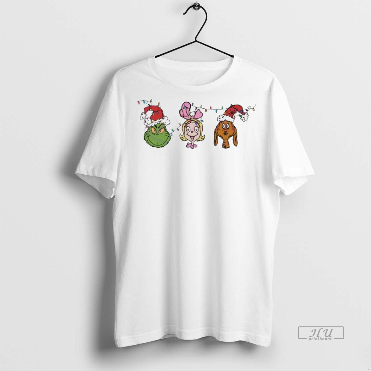 Viral The Grinch Characters Christmas Light Santa Hat - Adult & Kids T-Shirts, Sweatshirts & Hoodies apparel design preview 1