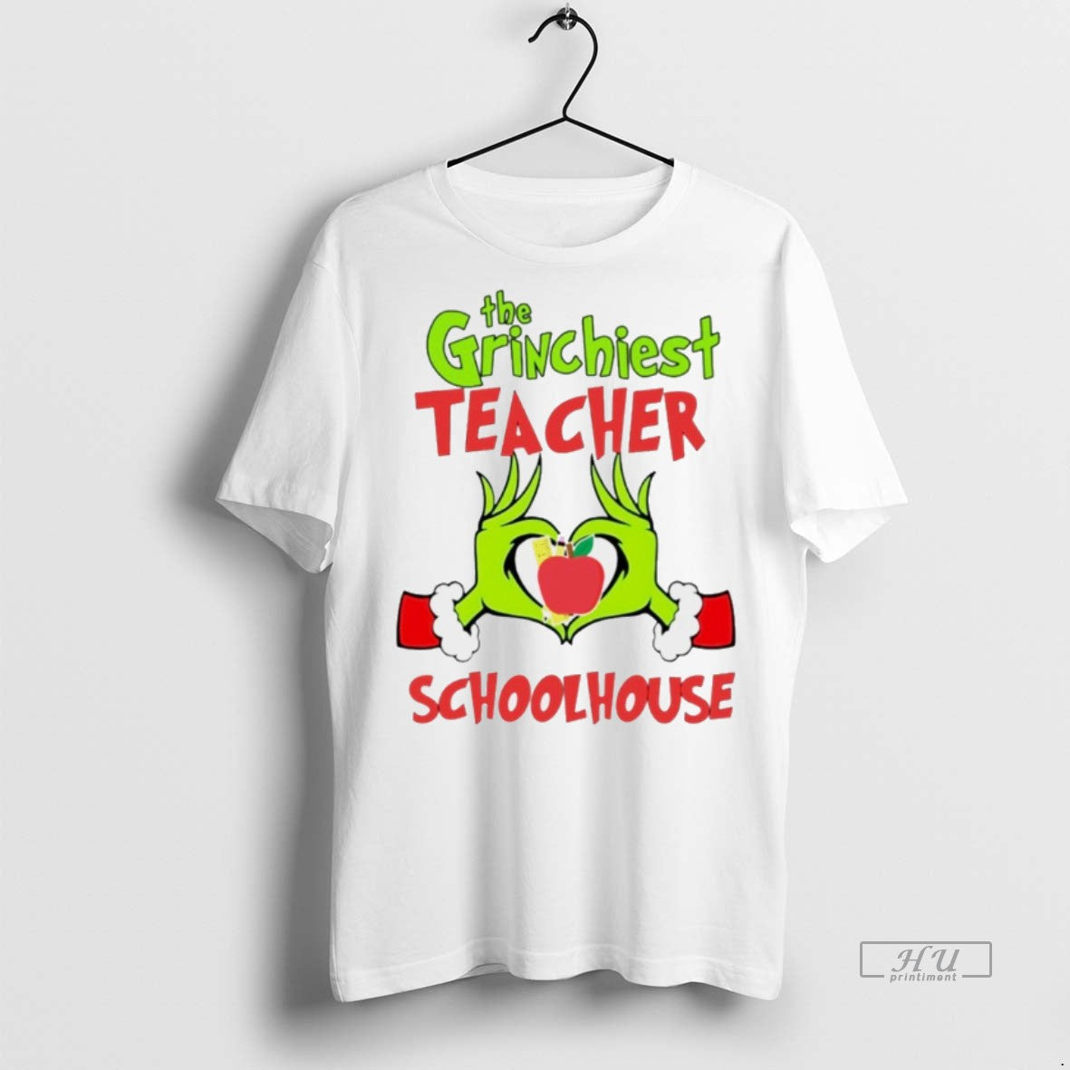 Viral The Grinchiest Teacher Schoolhouse Christmas - Adult & Kids T-Shirts, Sweatshirts & Hoodies apparel design preview 1