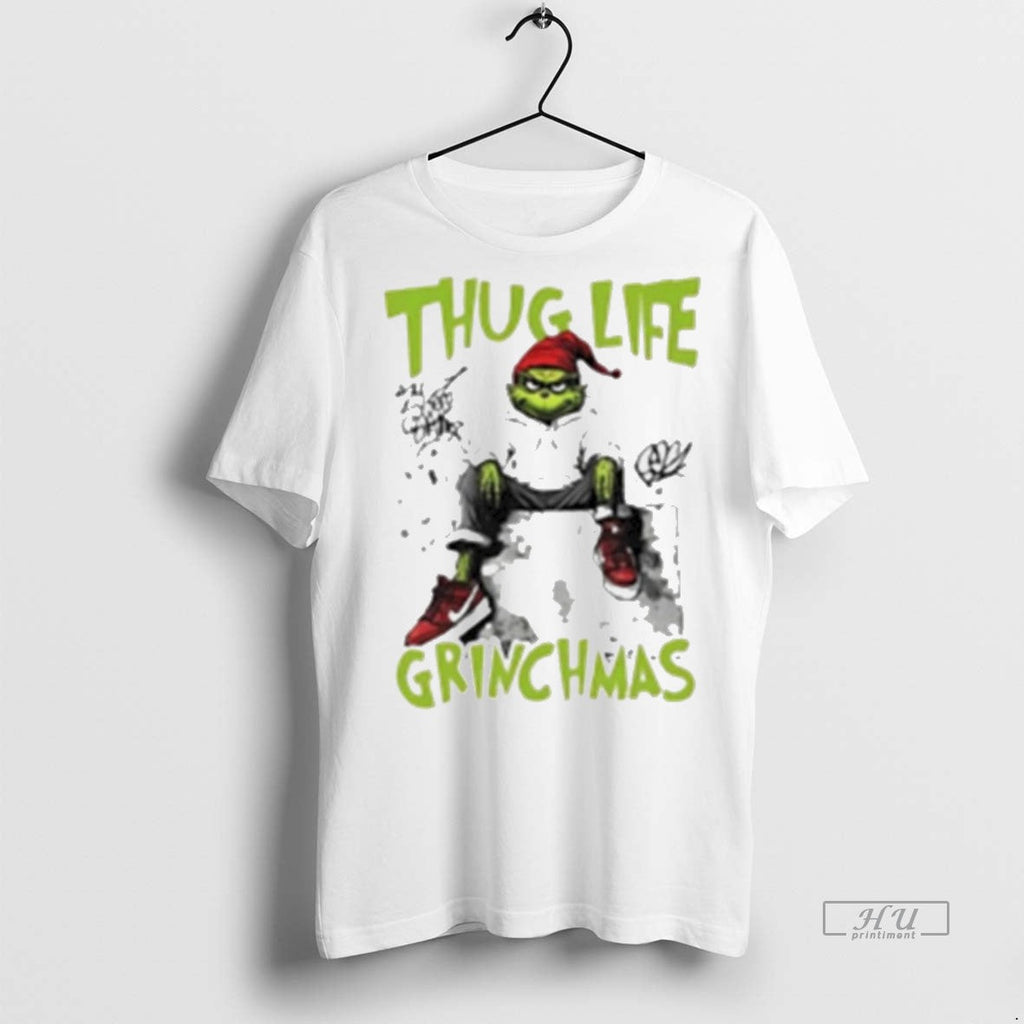Viral Thug Life Grinch Christmas Friends White - Adult & Kids T-Shirts, Sweatshirts & Hoodies apparel design preview 1