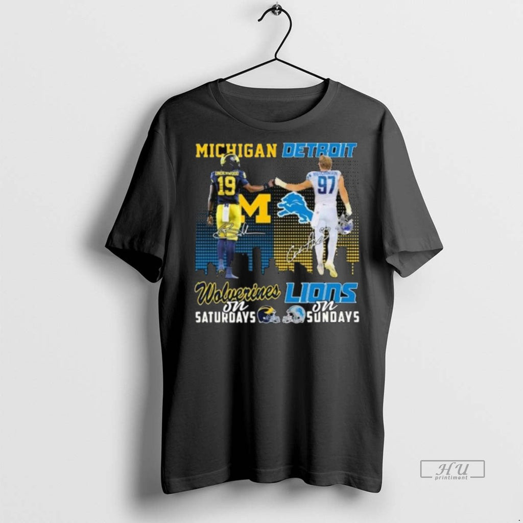 Viral Underwood Michigan Wolverines On Saturdays And - Adult & Kids T-Shirts, Sweatshirts & Hoodies apparel design preview 1