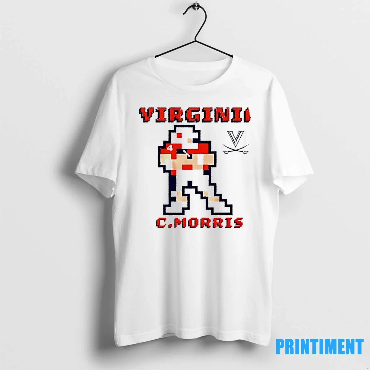 Virginia Football Chandler Morris Retro Baller - Adult & Kids T-Shirts, Sweatshirts & Hoodies apparel design preview 1