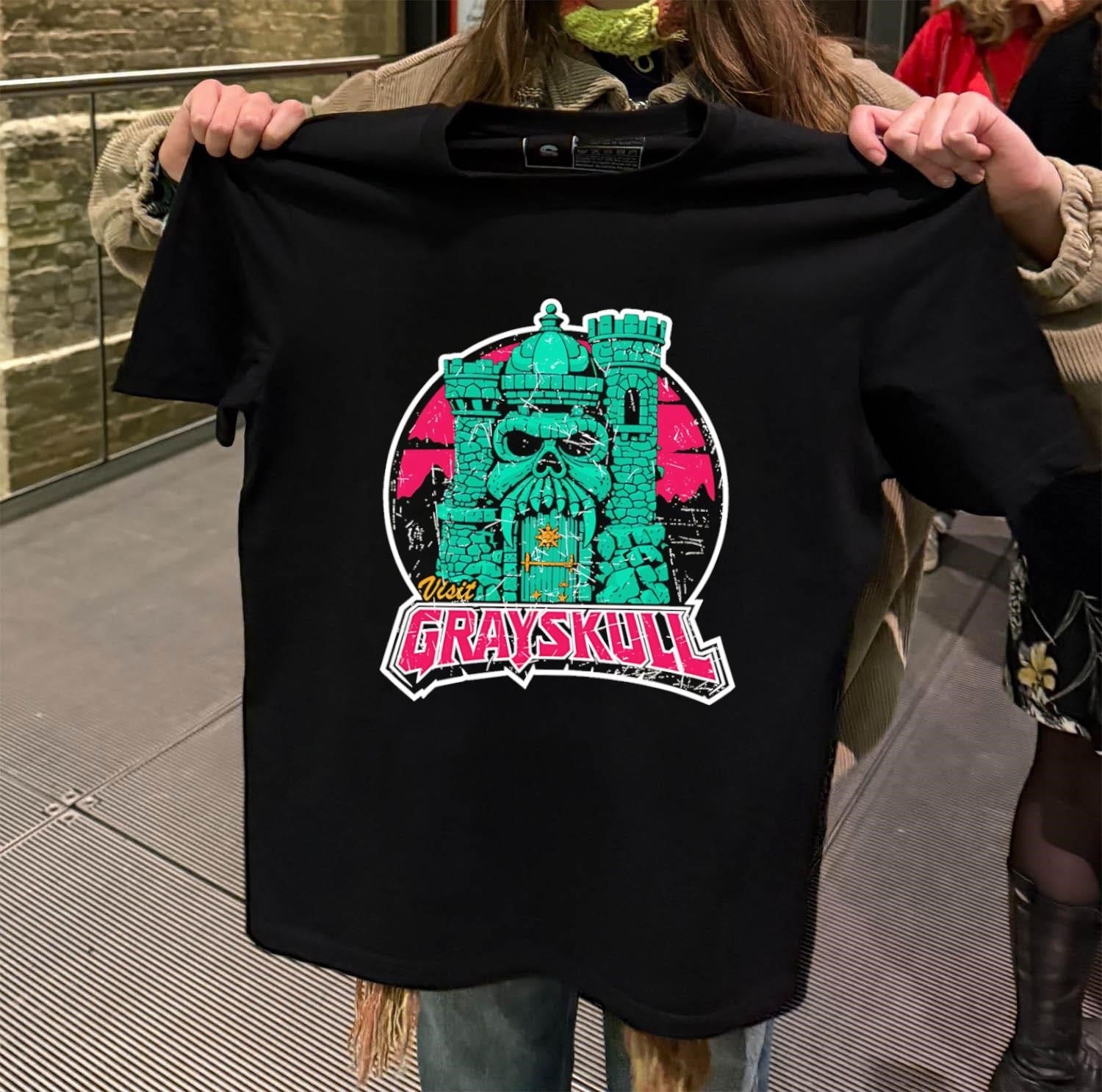 Visit Grayskull Masters of the Universe Castle skull - Adult & Kids T-Shirts, Sweatshirts & Hoodies apparel design preview 2