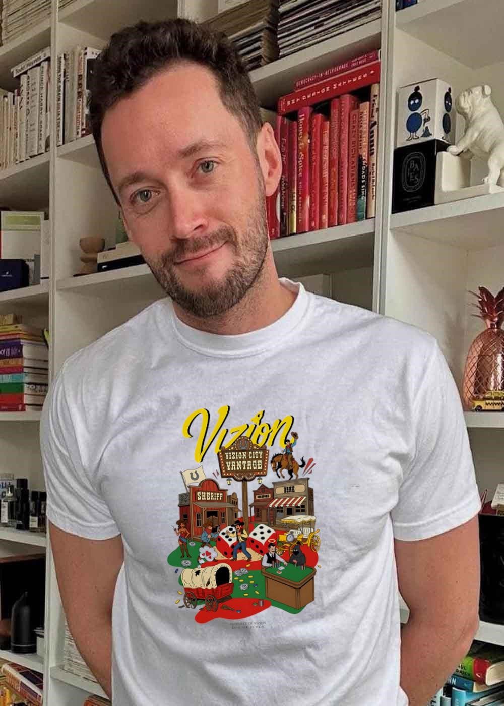 Vizion City Vantage Wild West Cowboy Town Dice Saloon - Adult & Kids T-Shirts, Sweatshirts & Hoodies apparel design preview 2