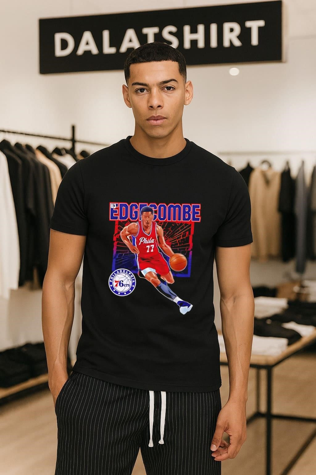 Vj Edgecombe Philadelphia 76ers basketball player - Adult & Kids T-Shirts, Sweatshirts & Hoodies apparel design preview 1