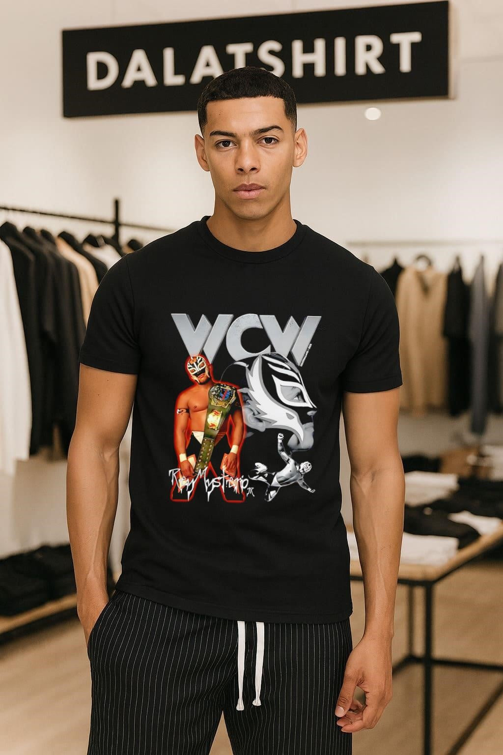WCW Rey Mysterio Jr world heavyweight champion - Adult & Kids T-Shirts, Sweatshirts & Hoodies apparel design preview 1