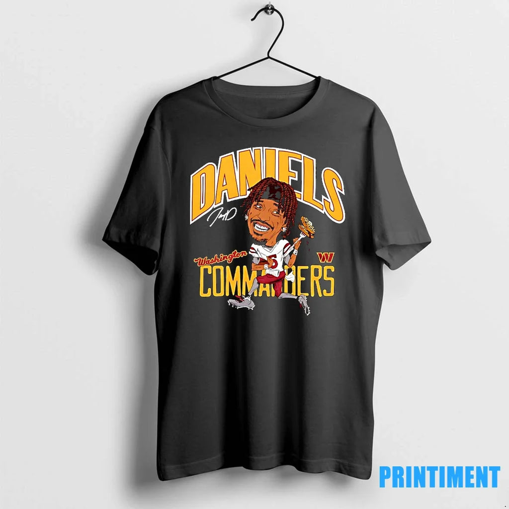 Washington Commanders Jayden Daniels Caricature - Adult & Kids T-Shirts, Sweatshirts & Hoodies apparel design preview 1