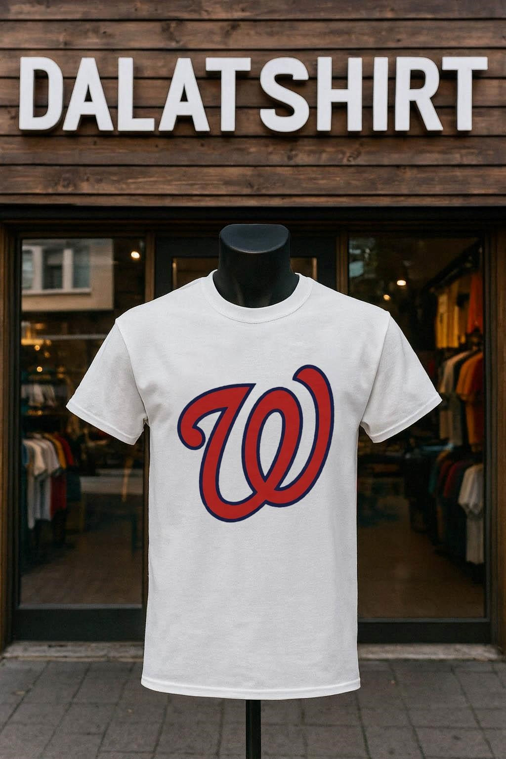 Washington Nationals Baseball Red Script Letter W - Adult & Kids T-Shirts, Sweatshirts & Hoodies apparel design preview 1