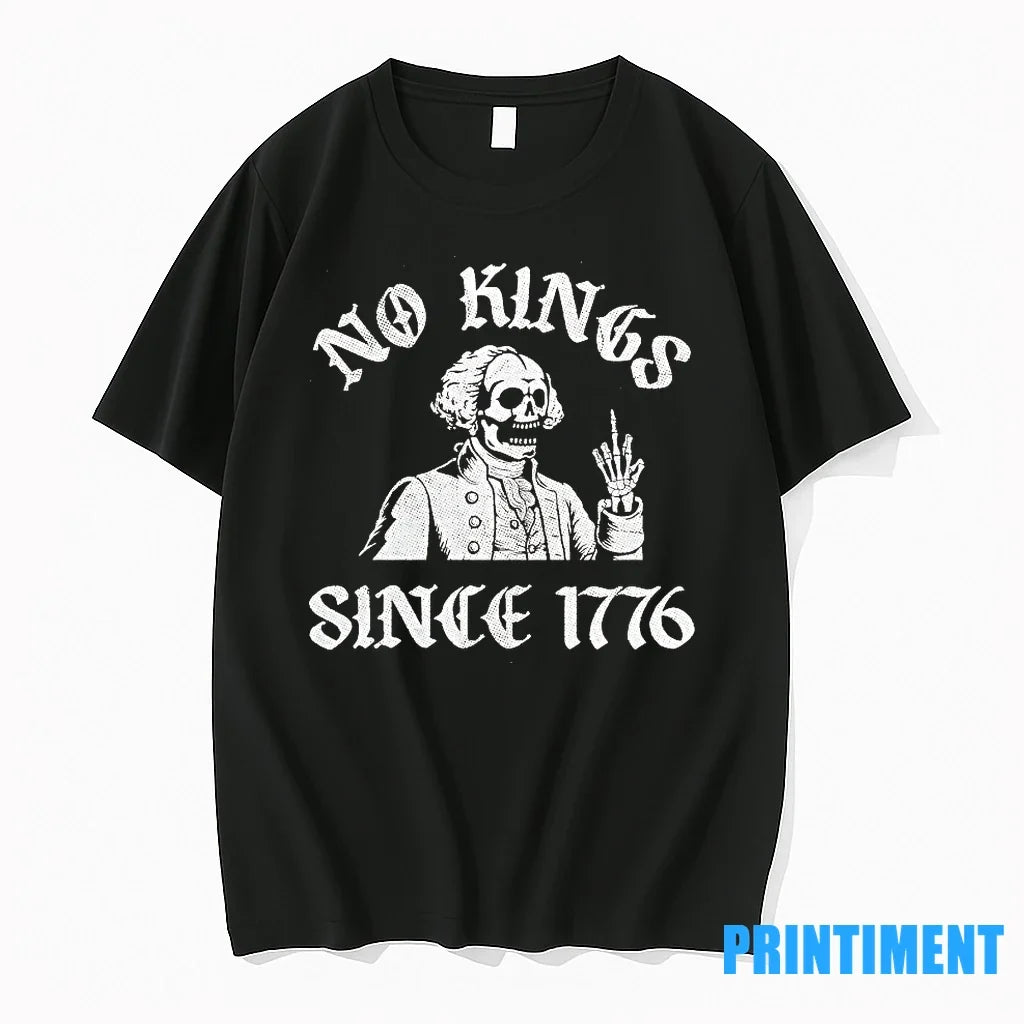 Washington Skeleton Middle Finger No Kings Since 1776 - Adult & Kids T-Shirts, Sweatshirts & Hoodies apparel design preview 1