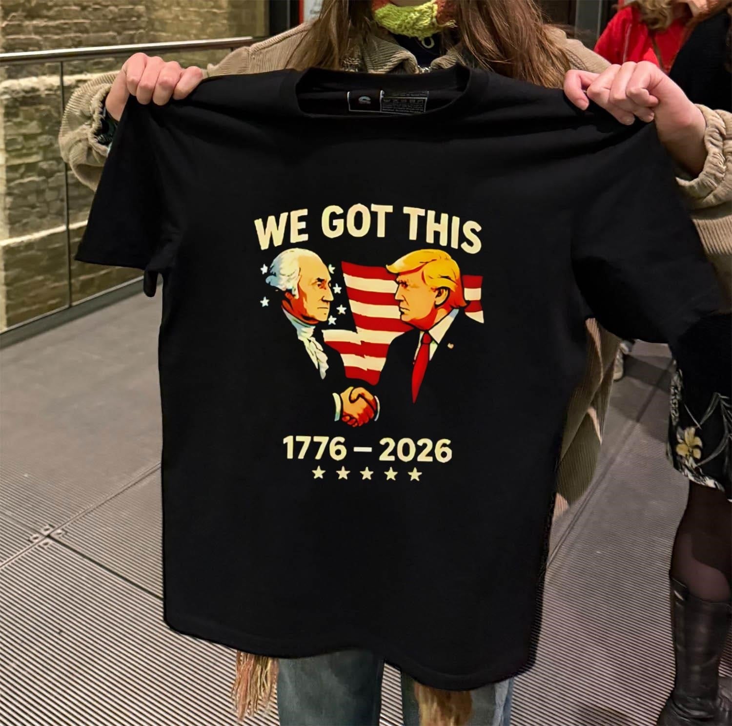 We Got This George Washington Donald Trump Handshake - Adult & Kids T-Shirts, Sweatshirts & Hoodies apparel design preview 2