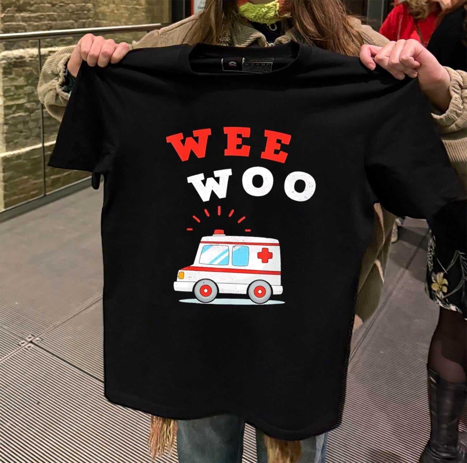 Wee Woo Cartoon Ambulance Emergency Vehicle Rescue - Adult & Kids T-Shirts, Sweatshirts & Hoodies apparel design preview 2