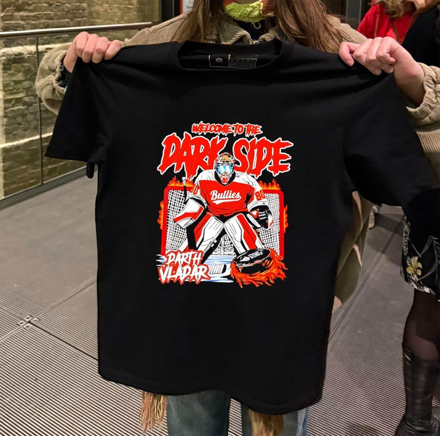 Welcome To The Dark Side Darth Vladar Hockey Goalie - Adult & Kids T-Shirts, Sweatshirts & Hoodies apparel design preview 2